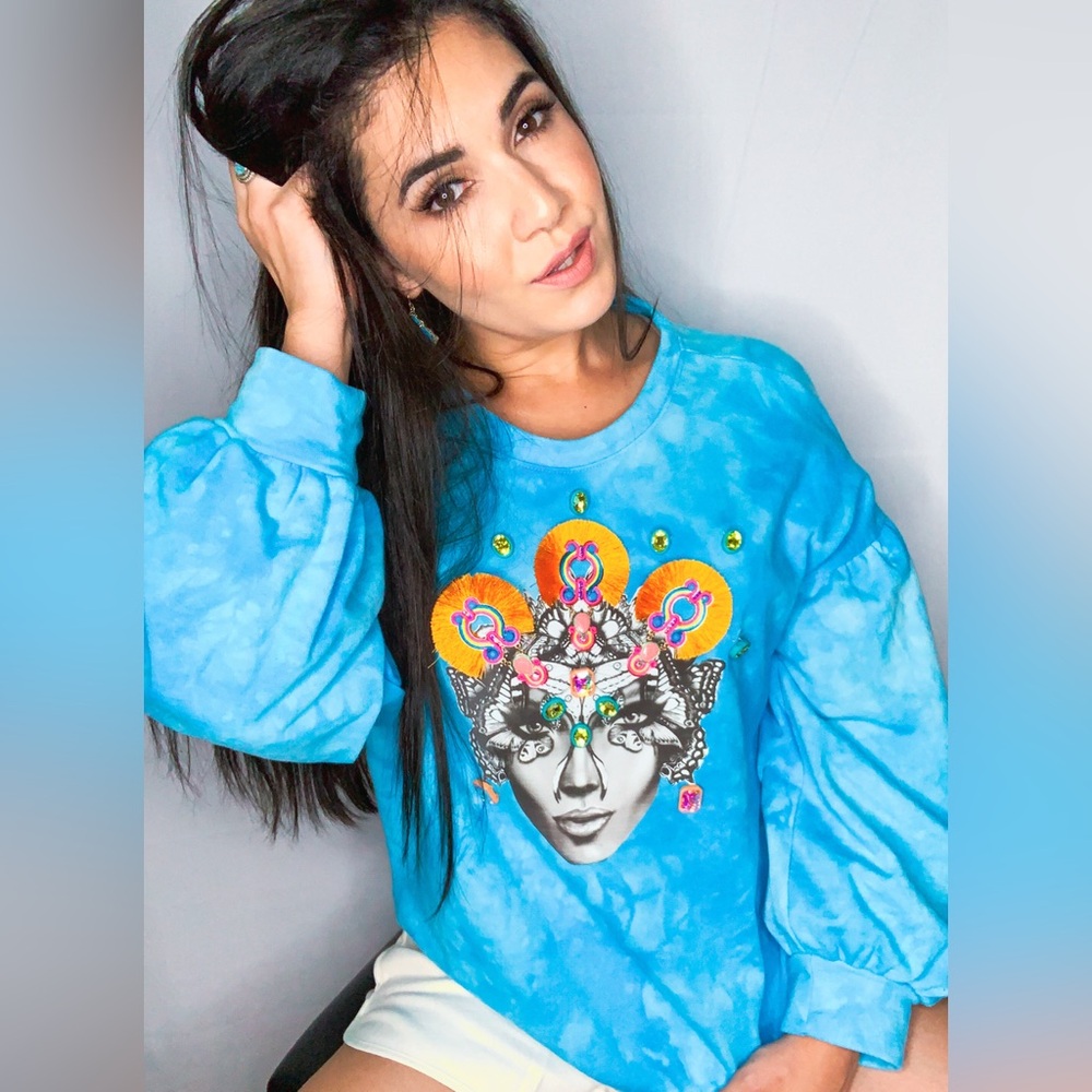 Blue Graphic Women's Top